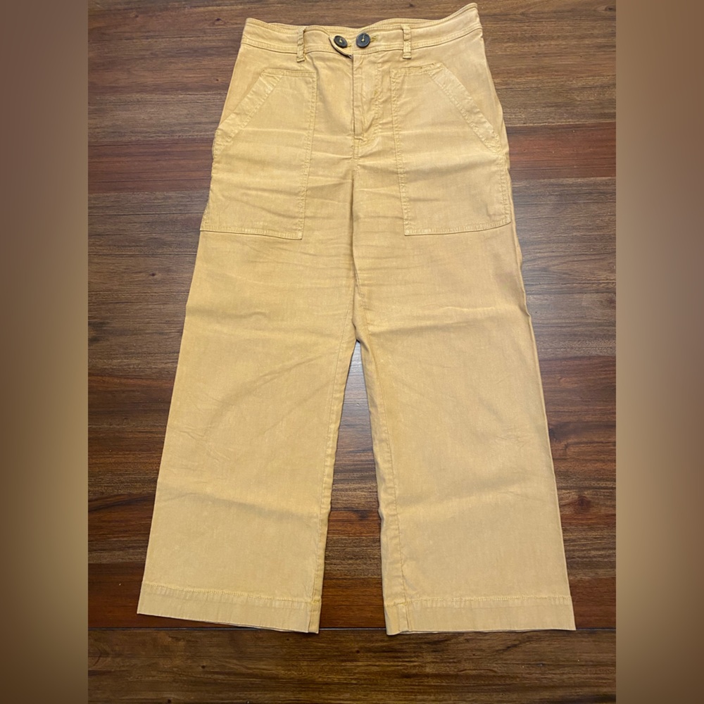 Anthropologie Maeve Colette Wide Leg Cropped Pants